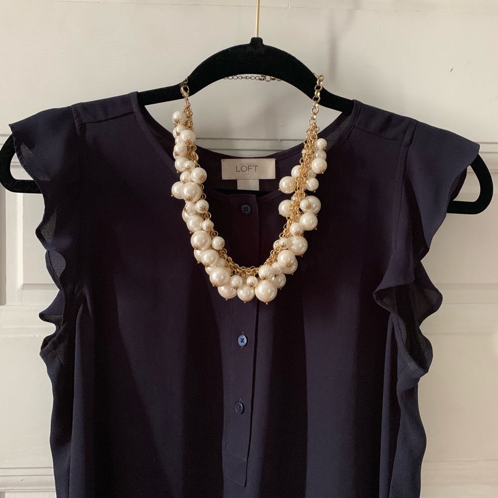 Pearl Cluster Statement Necklace